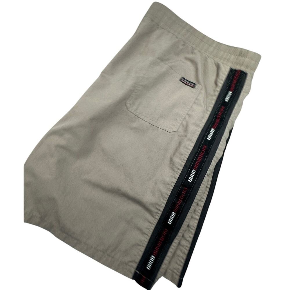 Gaoan Shorts Side Tape Trim Elastic Waist Khaki 2XL